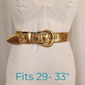 Vintage 90s Gold Metal Mesh Belt, 29 - 33"